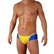 Mens Two-Tone Contrast Piping Competition Style Sexy Fashion Brief Bikini Swimsuit by Gary Majdell Sport