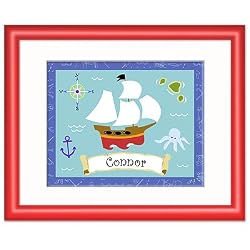 Pirates Red Personalized Print