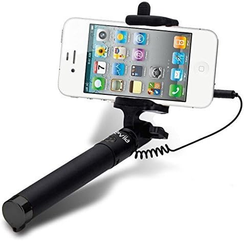 Selfie Stick, Xeviia [New Generation] Plug 'N Play Battery Free (Black)