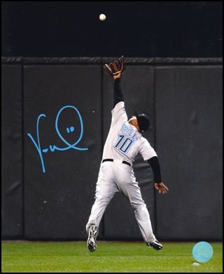 Vernon Wells Toronto Blue Jays Autographed/Hand Signed 8X10 Catch Photo