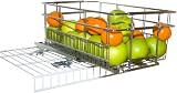 Shelf on Wheels Expandable Chromed Plated Steel Pantry Pull Out Basket, 12 by 6-Inch