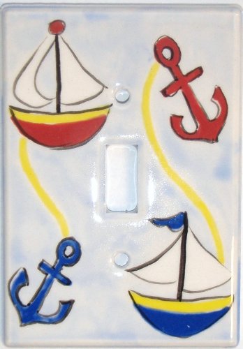 Ceramic Switch Plate Cover: Sail Away