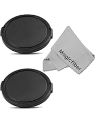 Photography: (SET OF 2) 37MM Snap-On Lens Cap for Video Camera Camcorder (SONY Handycam, JVC HM300 HM320 HM340) + Premium MagicFiber Microfiber Cleaning Cloth - Goja
