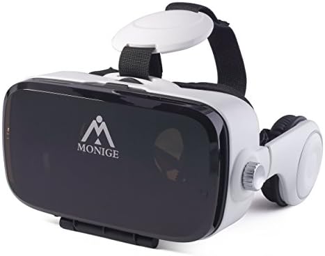 MONIGE 3D VR Glasses Box Virtual Reality Headset Helmet Video Viewing and Games With Adjustable Pupil and Object Distance Design Fits iPhone 6S Samsung LG / All 4.0 ~ 6.0 Smart Phones