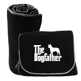 Polar Fleece Scarf Black  The Dogfather Australian Cattle Dog Embroidery  Dog