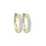 14K Yellow Gold 1/4 ct. Diamond Hoop Earrings