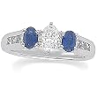 14K White Gold Sapphire and Diamond Engagement Ring Semimount - CENTER STONE NOT INCLUDED