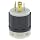 Leviton 2411 20 Amp, 125/250 Volt, NEMA L14-20P, 3P, 4W, Locking Plug, Industrial Grade, Grounding - Black-White