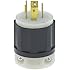 Leviton 2411 20 Amp, 125/250 Volt, NEMA L14-20P, 3P, 4W, Locking Plug, Industrial Grade, Grounding - Black-White