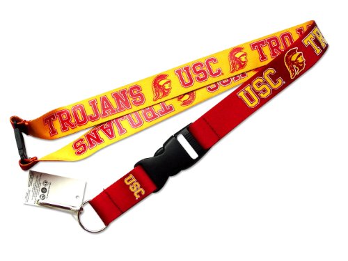 USC Trojans Reversible Clip Lanyard Keychain Id Ticket Holder