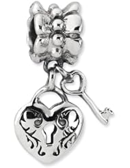 Sterling Silver Reflections Heart & Key Dangle Bead