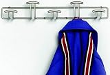 Spectrum 61878 Euro HiLo 5-Hook Rack Wall Mount with Screws, Satin Nickel