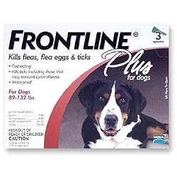 Frontline Plus for Dogs 89-132 lbs 3 Month, 4.02 mL