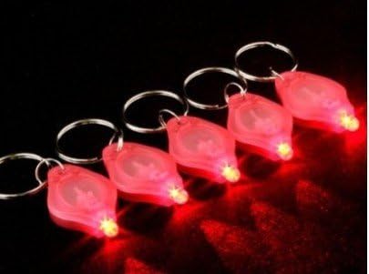 10 Pack 1400MCD Mini LED Flashlight Torch Light Lamp Keychain Red Light