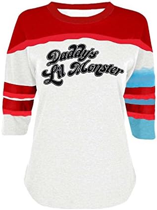 Kmoac Daddy's Lil Monster Harley Quinn t-shirt Suicide Squad Girl Cosplay-Large