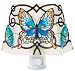 Butterfly Stained Glass Hand Painted Three Sided Night Light