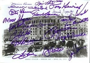 Yankee Stadium (New York Yankees) autographed 8x10 Photo (Whitey Ford, Don Larsen, Enos Slaughter, B