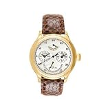 Christophe Skye - Dualtimer G Automatic Gold-tone Leather Strap Watch. Model: CS-843332001631 by Christophe Skye