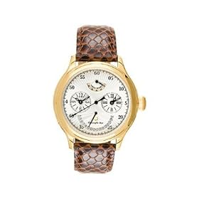 Christophe Skye - Dualtimer G Automatic Gold-tone/Leather Strap Watch. Model: CS-843332001631