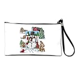 Artsmith, Inc. Clutch Bag Purse (2-Sided) Christmas Snowman and Cardinals