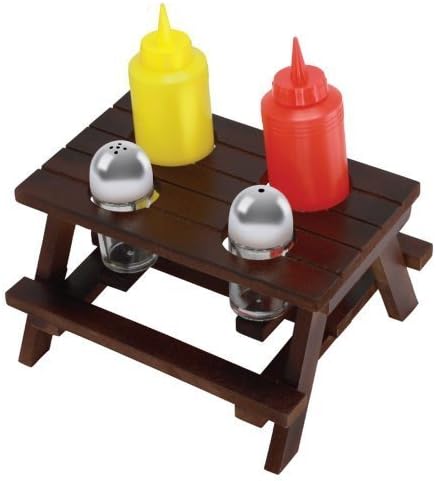 Summer Sizzle Picnic Table Condiment Set for Ketchup and Mustard by Smokin Grill