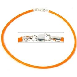 Rubber Cord Anklet Orange 9"