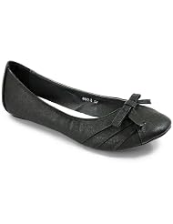 Damenschuh Ballerina Slippers m Schleife u Raffung 680-3