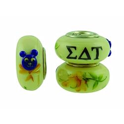 Sigma Delta Tau Sorority Hand Painted Fenton Glass Bead