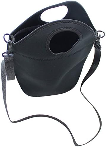 Neoprene Lunch Bag with Shoulder Strap, Black Insulated Lunch Tote