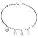 Sterling Silver Charm Bracelet w/ Jewish Symbols, 1/2