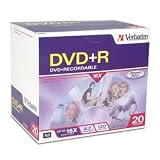 Verbatim 20PK DVD+R 4.7GB 16X-BRANDED W/ SLIM JC ( 95038 )