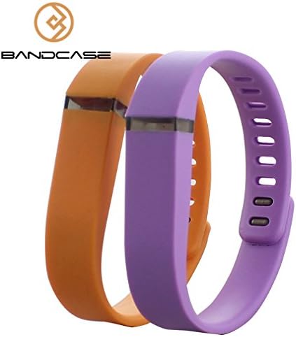 Bandcase Replacement Wristband Large or Small Size with Metal Clasp for Fitbit Flex Activity & Sleep Tracker (No Tracker) (Lavender&Peach, Large)