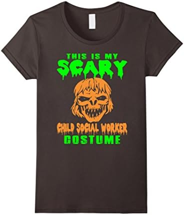 Women's This Is My Scary Child Social Worker Costume Halloween T Shi Small Asphalt