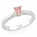 2/5ct Pink Princess-cut 14K White Gold Diamond Ring
