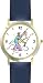 Fly Fisherman or Man in Wading Boots with Fish Fishing - WATCHBUDDY® DELUXE TWO-TONE THEME WATCH - Arabic Numbers - Blue Leather Strap-Women's Size-Small