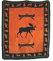Mountain Lodge Twin Blanket - Moose/Rust