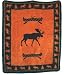 Mountain Lodge Twin Blanket - Moose/Rust