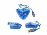 ADATTATORE USB BLU PER 2 CONTROLLER JOYPAD SONY PLAYSTATION2 PS2 PS A PC
