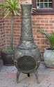 Cast Iron Lattice Design Chiminea - Yellow Bronze