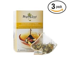 Mighty Leaf Tea Chamomile Citrus, 15-Count Whole Leaf Pouches (Pack of 3)