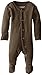 L'ovedbaby Unisex Baby Organic Snap Footie (Bark, 3-6m)