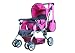 Mommy & Me Twin Doll Pram Back to Back with Swiveling Wheels & Free Carriage Bag - 9668