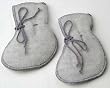 Organic Merino Wool Baby Booties/Socksin Soft Grey, size 74