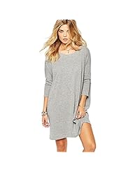 V-neck Backless Long Sleeves Ankle Length  Dress