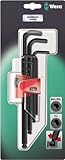 Wera Hexagon 950 PKL/9 BM SB L-Key Set, BlackLaser, Ballpoint Hex Key, 9 Piece by Wera