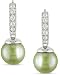 10k Gold 1/4ct TDW FW Pistachio Pearl Earrings