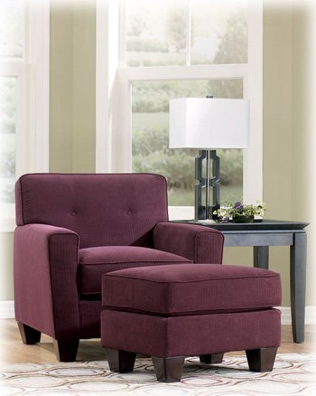 Metro Modern Eggplant Purple Danielle Living Room Ottoman