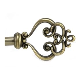 Heart Telescopic Rod Set 66-120” Antique Brass thumbnail