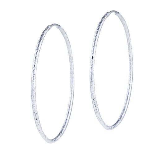 Matte Hoop Earrings Sterling Silver Jewelry 925