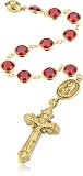 The Vatican Library Collection Our Lady of Guadelupe Gold-Tone Tone Siam Red Hue Hand Rosary